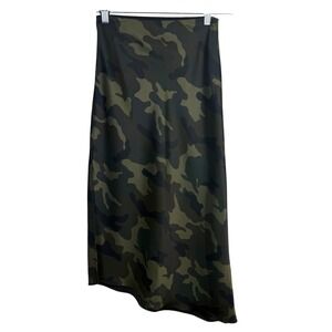 Alice + Olivia Asymmetric Slip Skirt in Camoflage Size 2